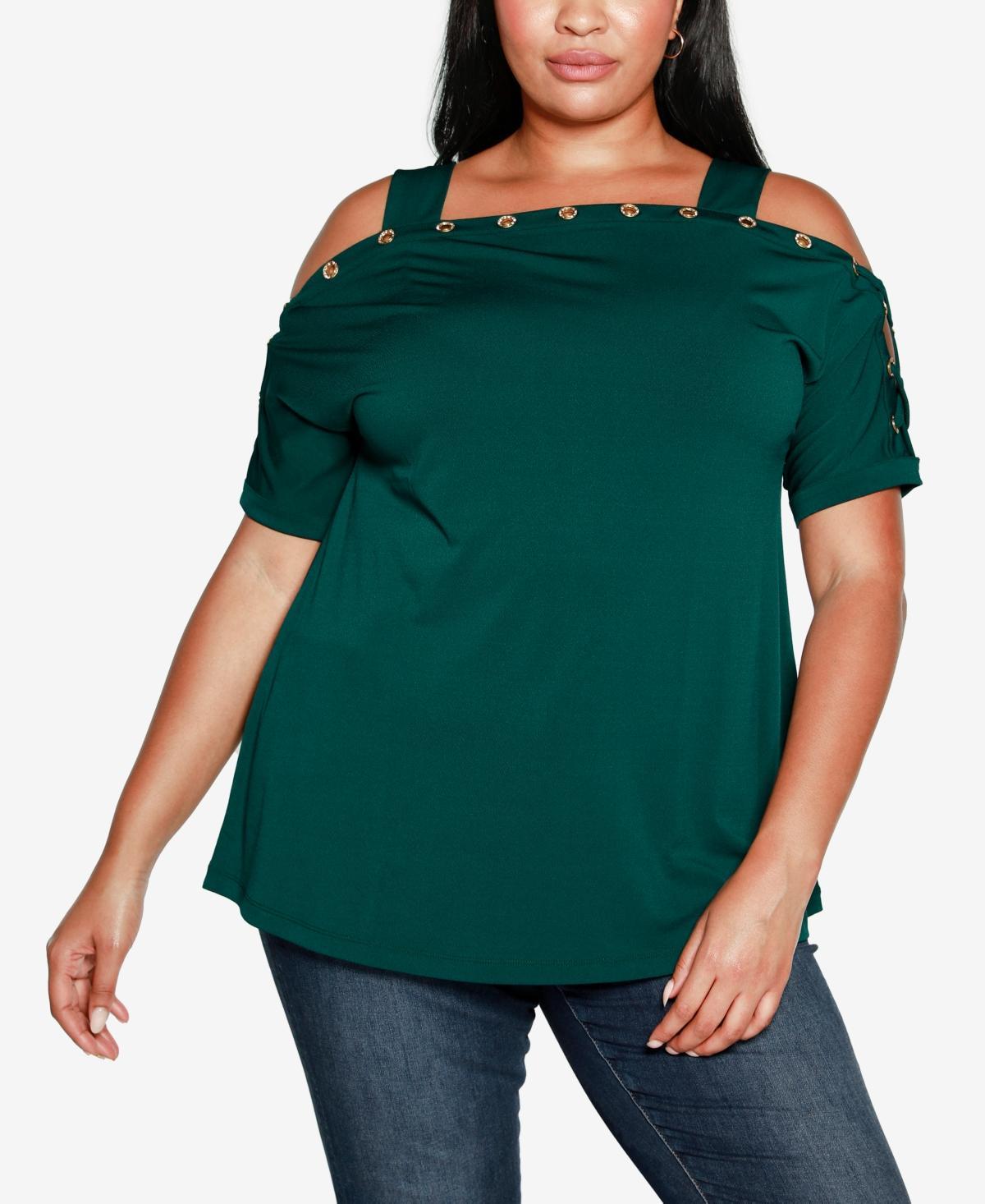 Belldini Plus Size Cold-Shoulder Top Product Image