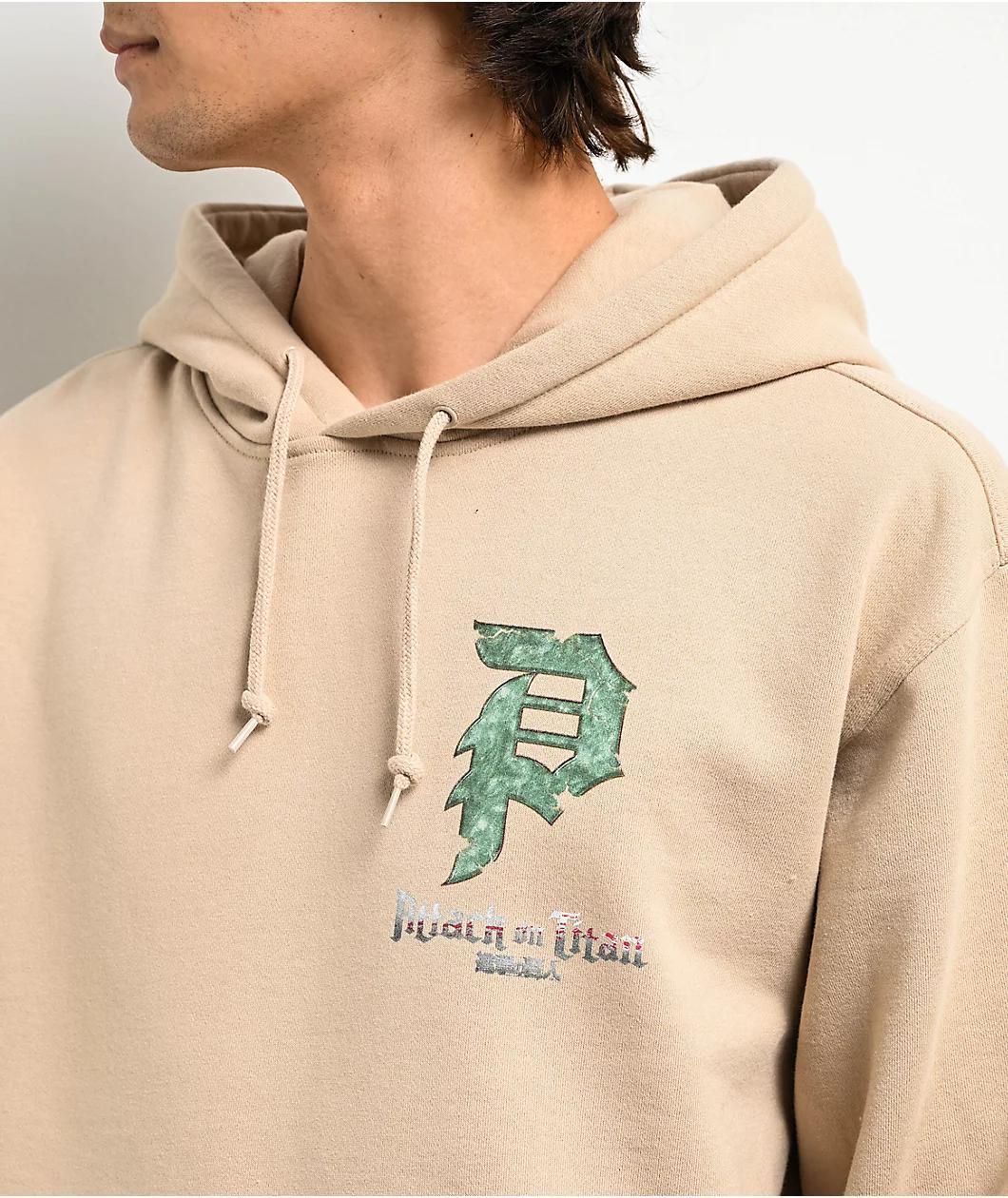 Primitive x Attack On Titan Reiner Dirty P Sand Hoodie Product Image