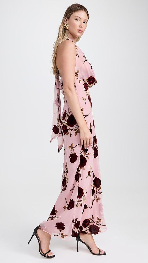 For Love & Lemons Rose Velvet Halter Maxi Dress | Shopbop Product Image