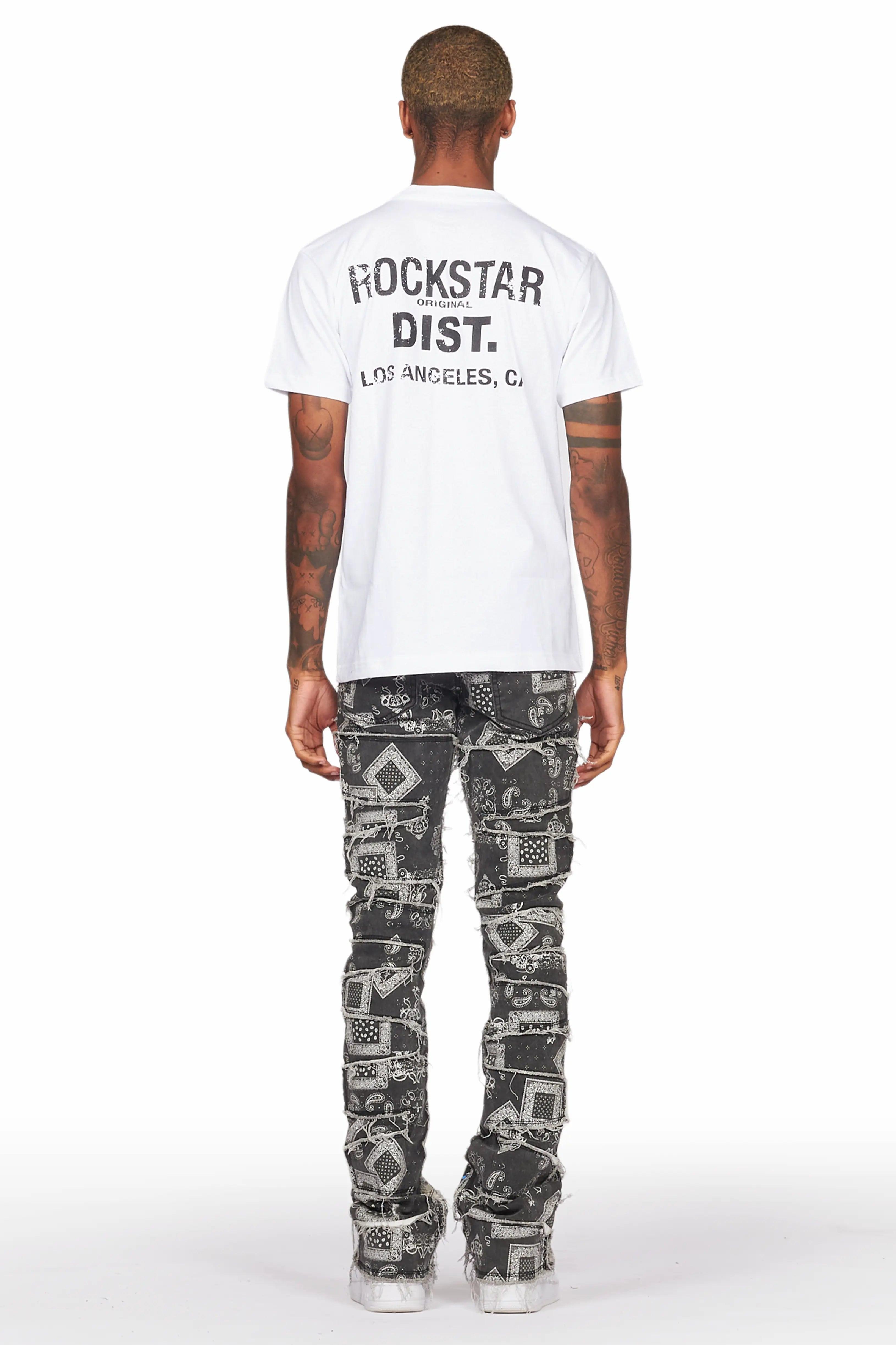 Kavi White/Black T-Shirt/Stacked Flare Jean Set Male Product Image