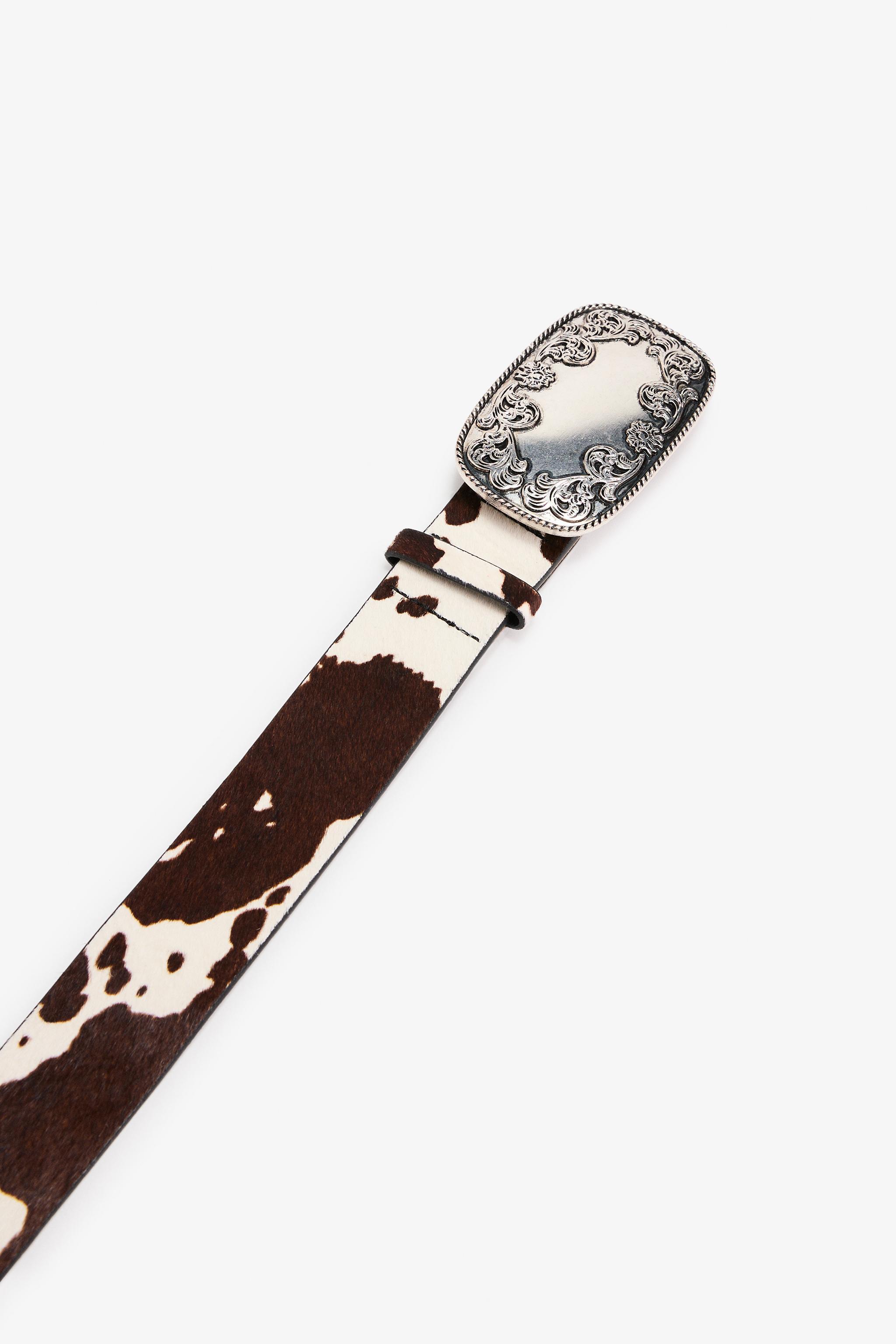 LEATHER COWBOY BELT WITH ANIMAL PRINT Product Image