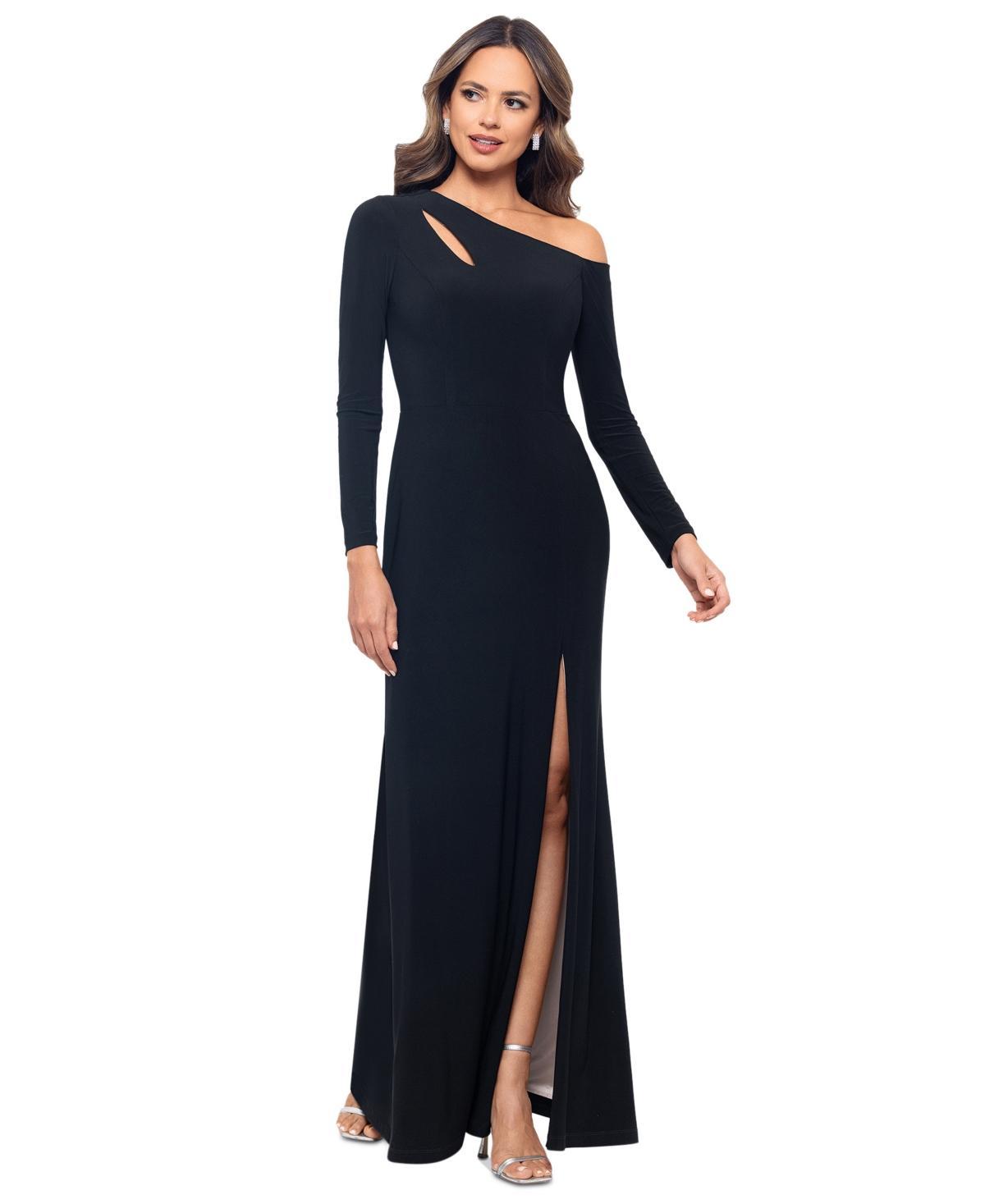 Xscape Womens Cutout Off-The-Shoulder Jersey Dress - Black Product Image