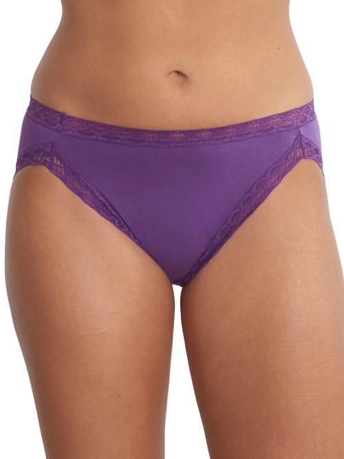 Natori Bliss Lace-Trim Cotton French-Cut Brief Underwear 152058 Product Image