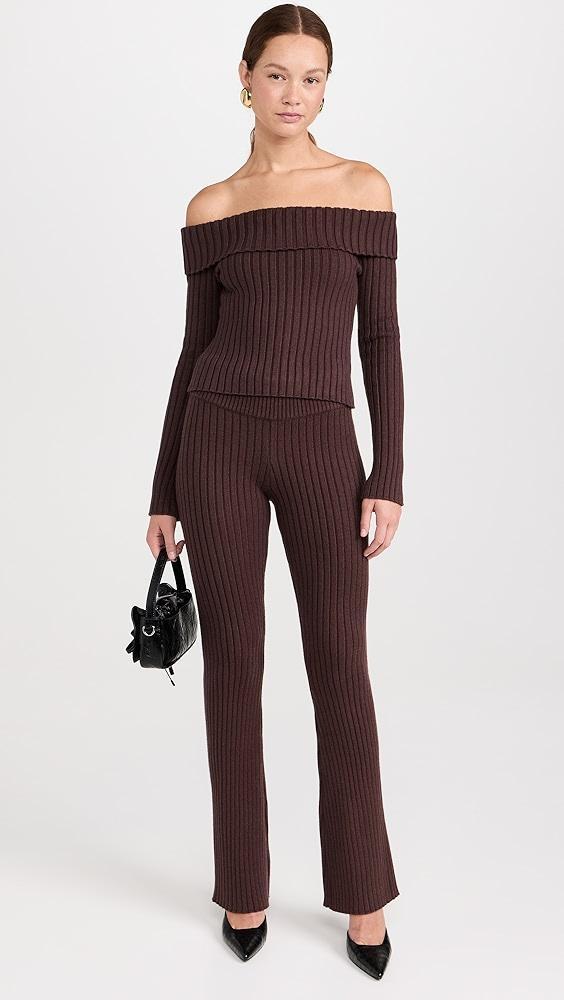 GUIZIO Thalia Rib Off Shoulder Sweater | Shopbop Product Image