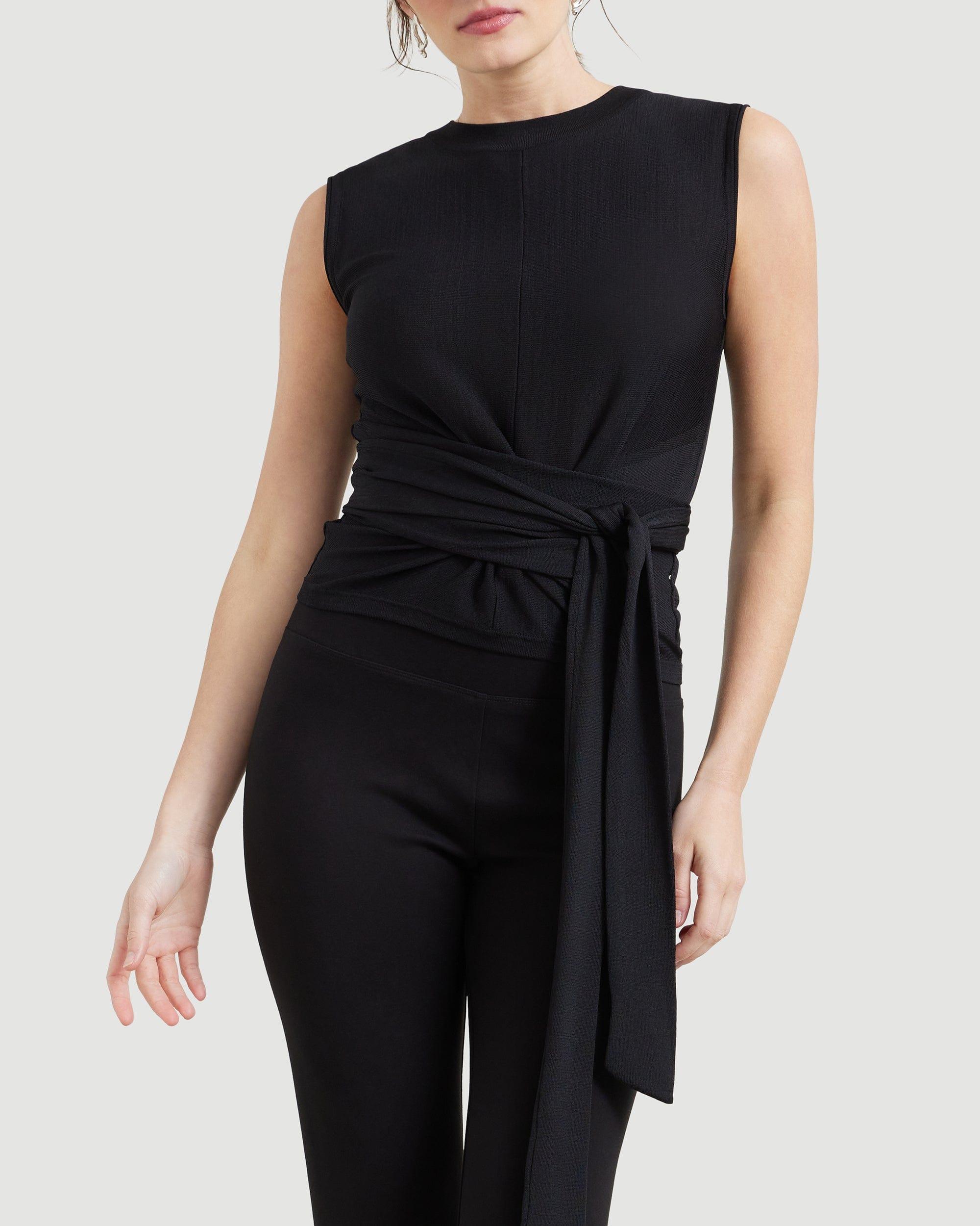 Rumi Cropped Sleeveless Wrap Top Product Image