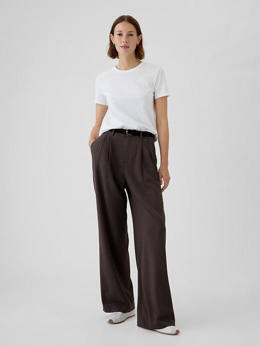 365 High Rise Brushed Twill Pleated Trousers Product Image