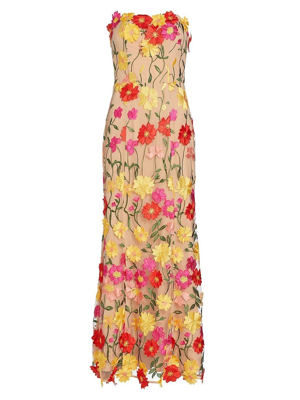 Womens Arlene Embroidered Floral Gown Product Image