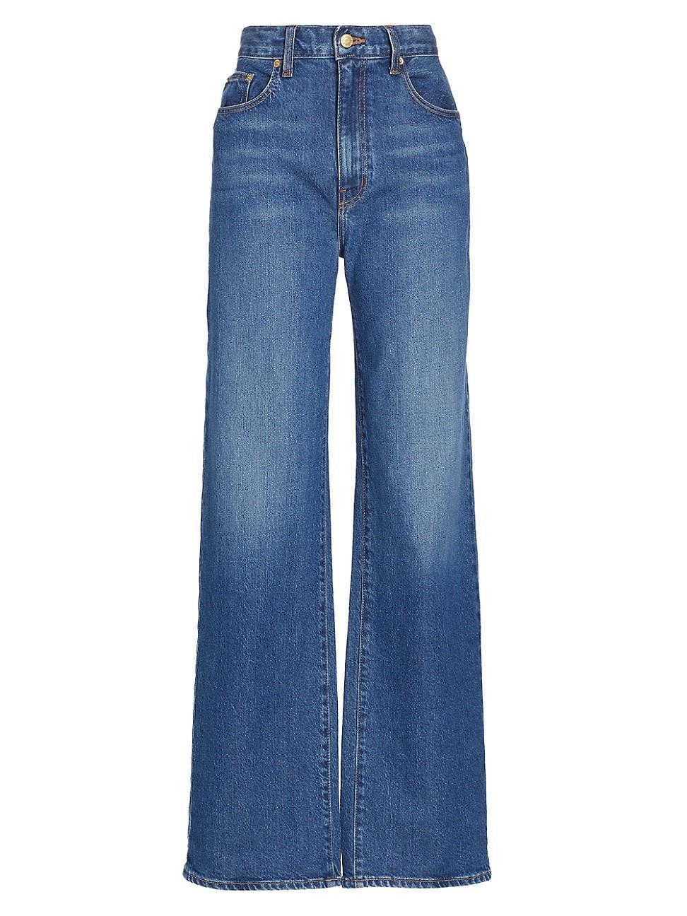 Womens Faye High-Rise Tailored Wide-Leg Jeans product image