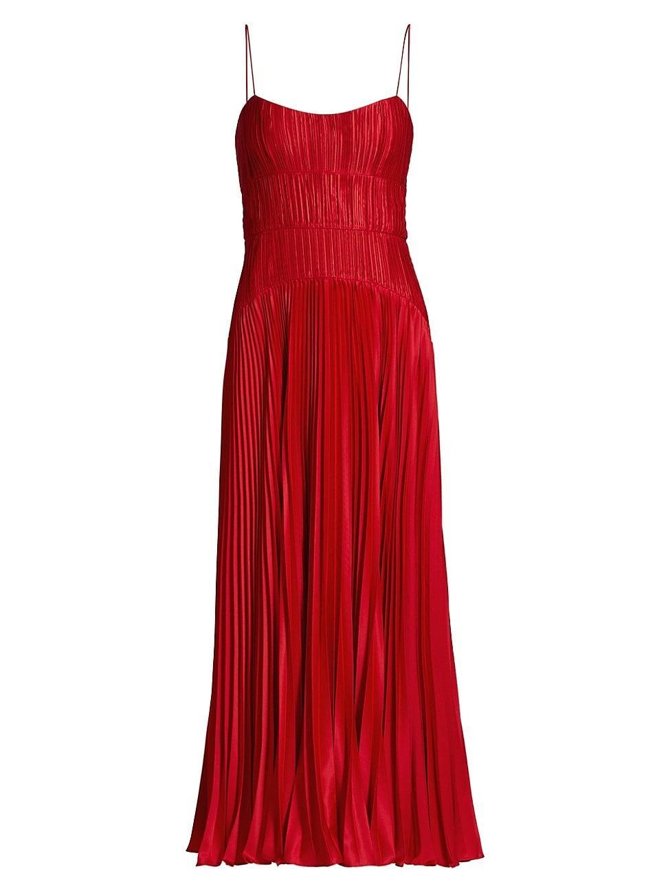 Womens Cherry Pleated Maxi Dress Product Image