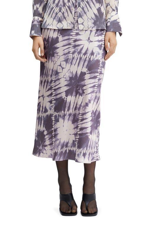 MANGO Tie Dye Satin Midi Skirt product image