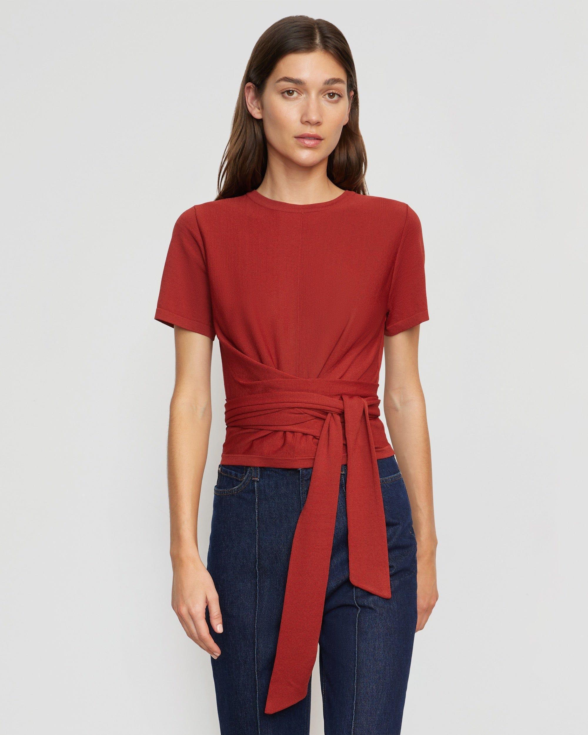 Jude Cropped Tie-Front Top Product Image