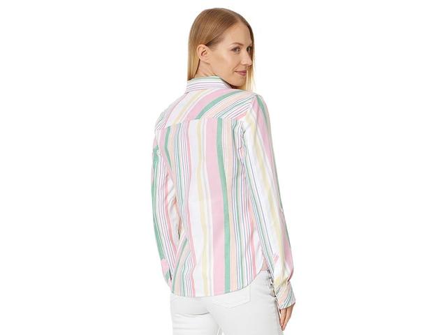 Tommy Hilfiger Stripe Roll Tab (Peony ) Women's Clothing Product Image