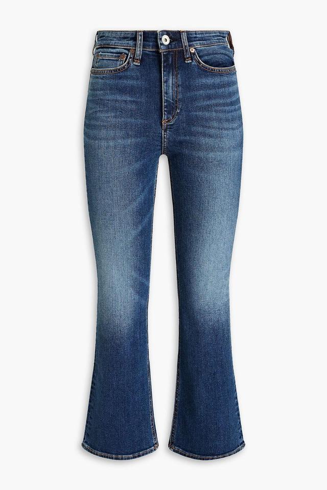 Hana Faded High-rise Kick-flare Jeans In Mid Denim Product Image