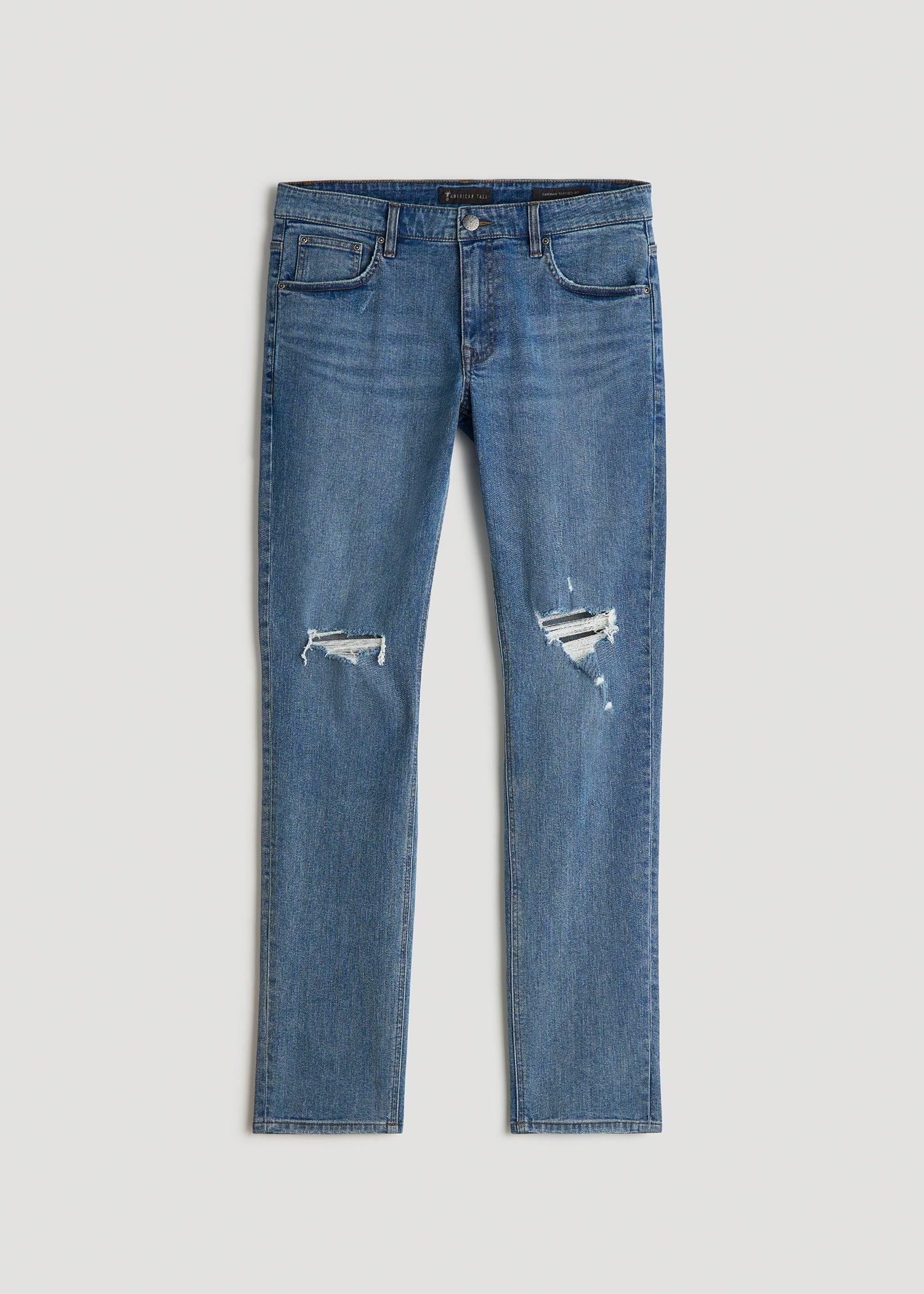 Carman TAPERED Jeans for Tall Men in Distressed Skyline Blue Male Product Image