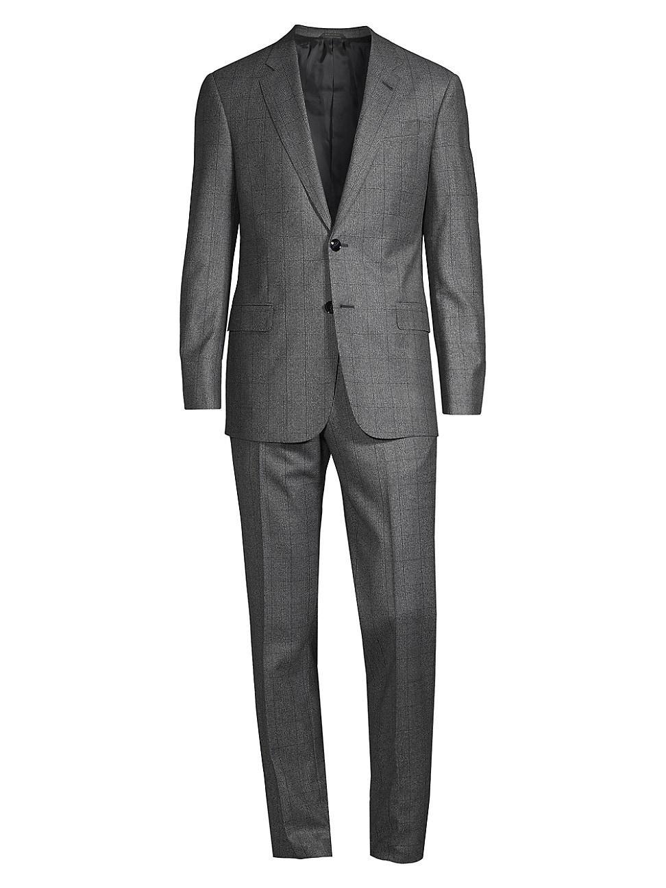 Mens Plaid Wool Suit Product Image