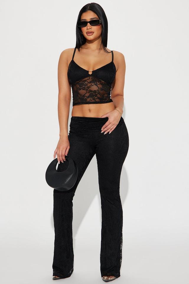 Love You Lace Pant Set - Black Product Image