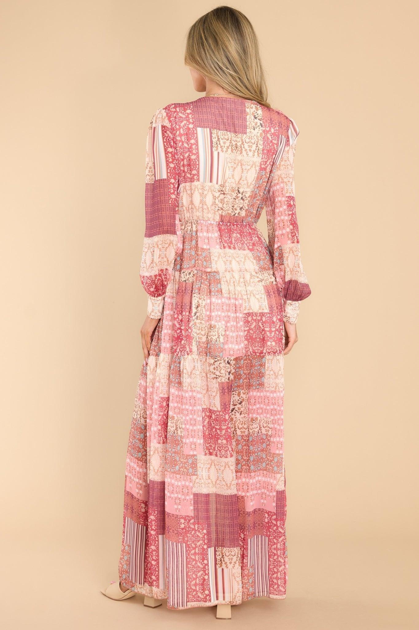 Be An Example Ruby Patchwork Print Maxi Dress Pink Product Image