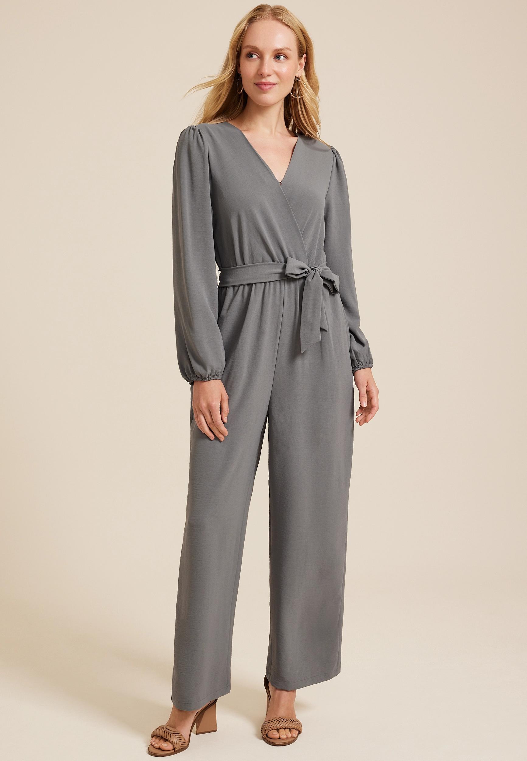 Surplice Tie Waist Jumpsuit Product Image