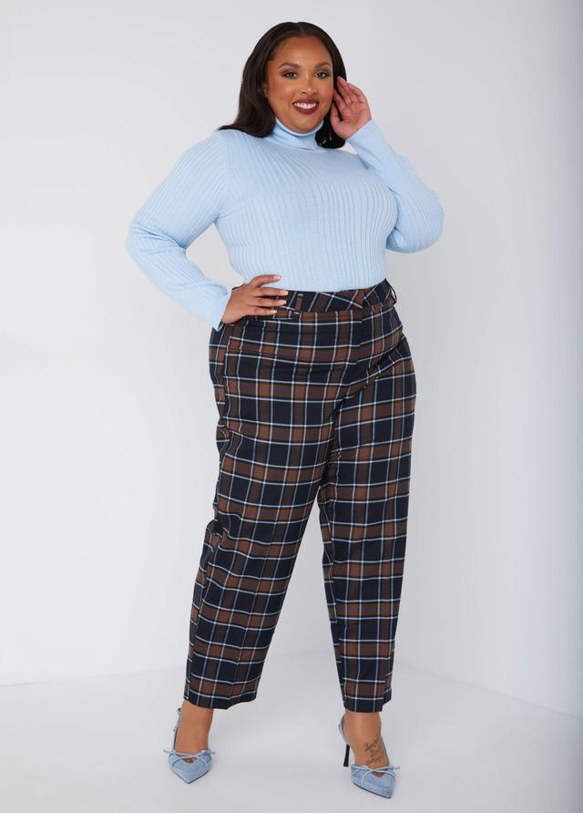 Tapered Plaid Ankle Pants Product Image