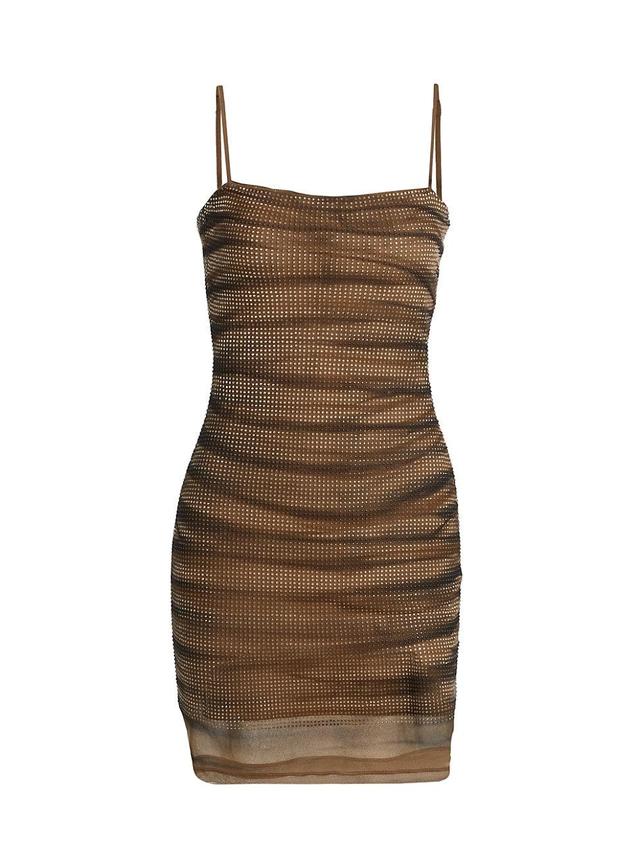 Womens Tiger-Stripe Hotfix Crystal Minidress Product Image