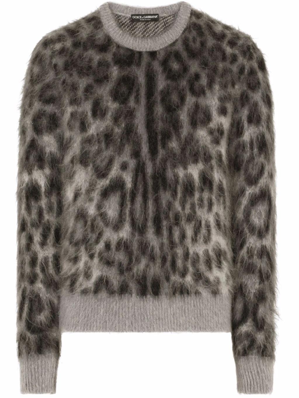 Animalier Print Mohair And Wool Sweater In Multicolor Product Image