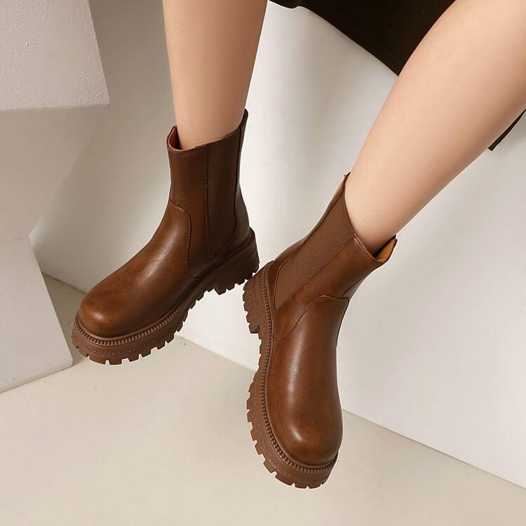 Platform Chunky Heel Chelsea Boots product image