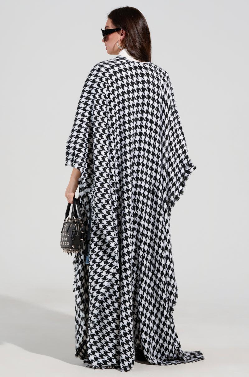 ELEVATED LIFE HOUNDSTOOTH PONCHO Product Image