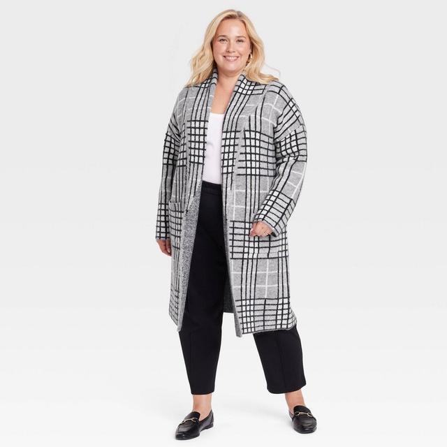 Womens Coatigan - A New Day Plaid 1X/2X Product Image