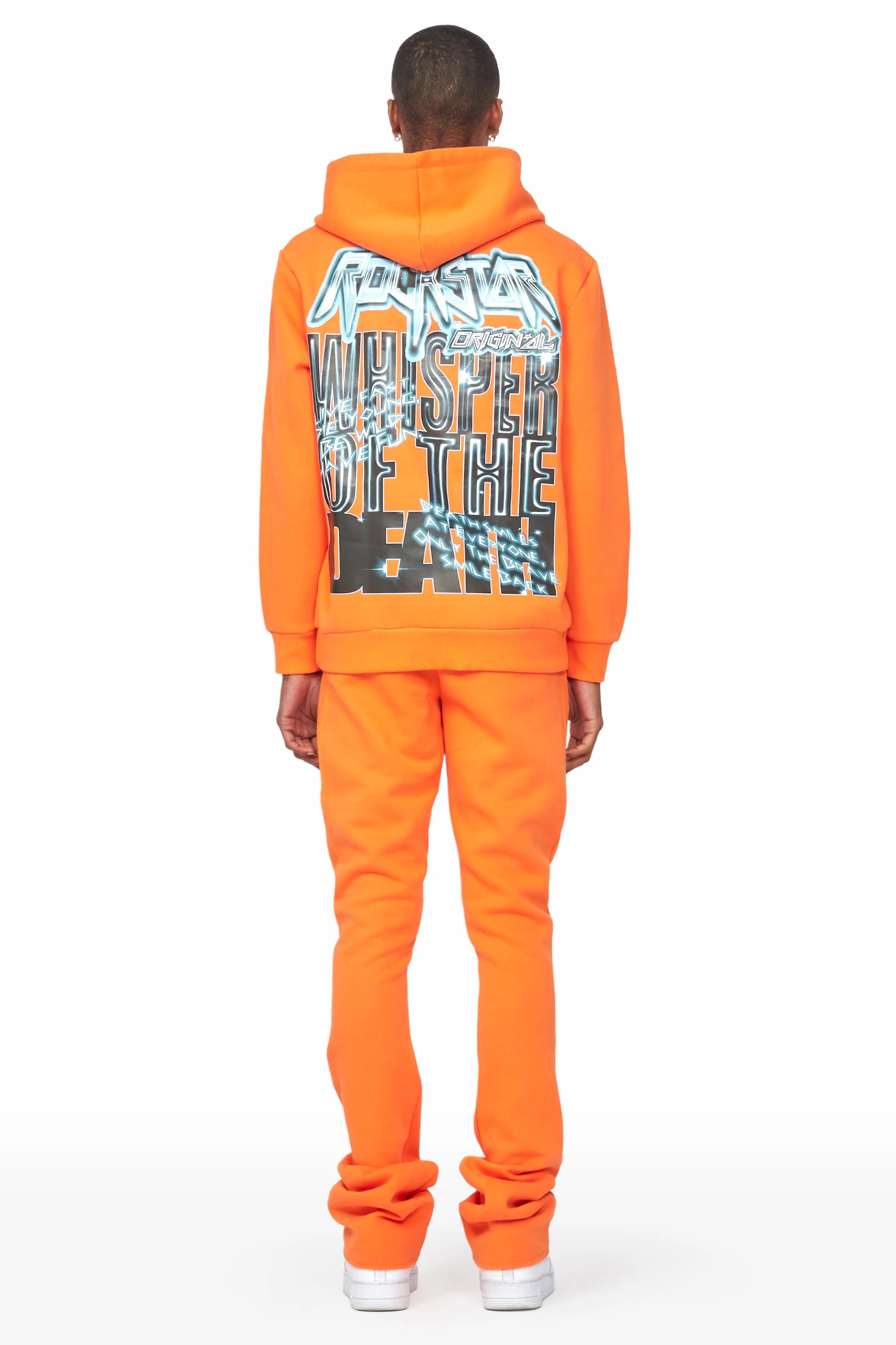 Obern Orange Graphic Hoodie/Stacked Flare Pant Track Set Male Product Image