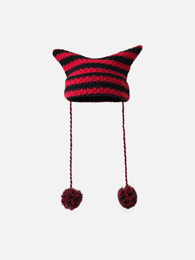 Striped Little Devil Cat Ear Hat Product Image