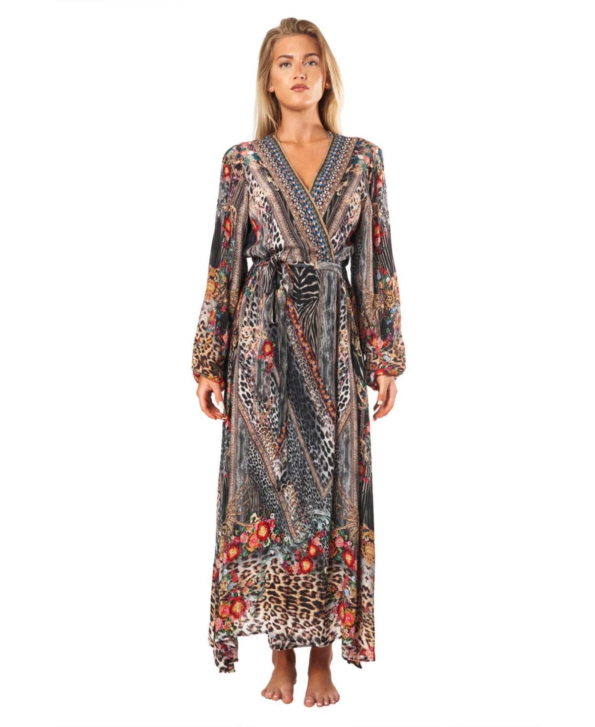 La Moda Clothing Womens Maxi belted cape Cover-up Product Image