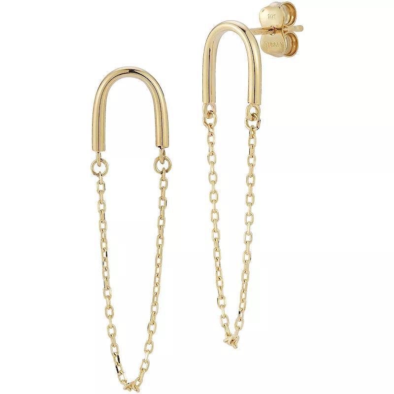 LUMINOR GOLD 14k Gold Wired Chain Drop Earrings, Womens Product Image