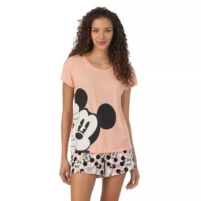 Disneys Mickey Mouse Womens Cap Short Sleeve Pajama Tee & Pajama Shorts Set Product Image