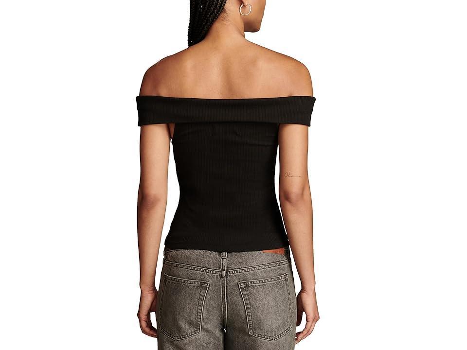 Lucky Brand Off-the-Shoulder Top Stripe) Women's Clothing Product Image