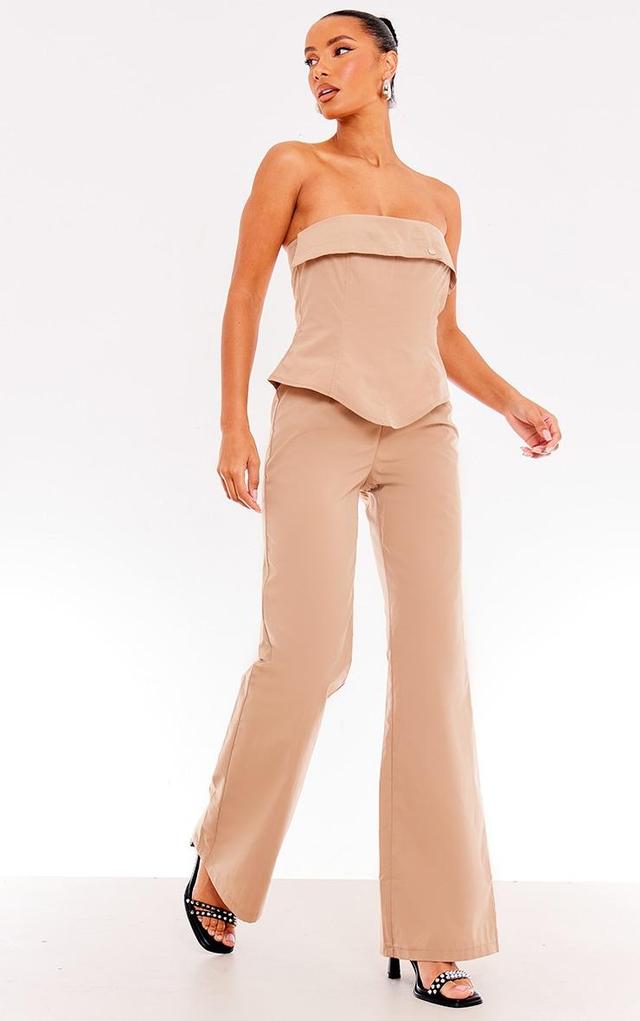 Sand Tailored Woven Overlay Bandeau Jumpsuit Product Image