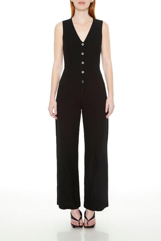 Sleeveless Button-Front Jumpsuit | Forever 21 Product Image