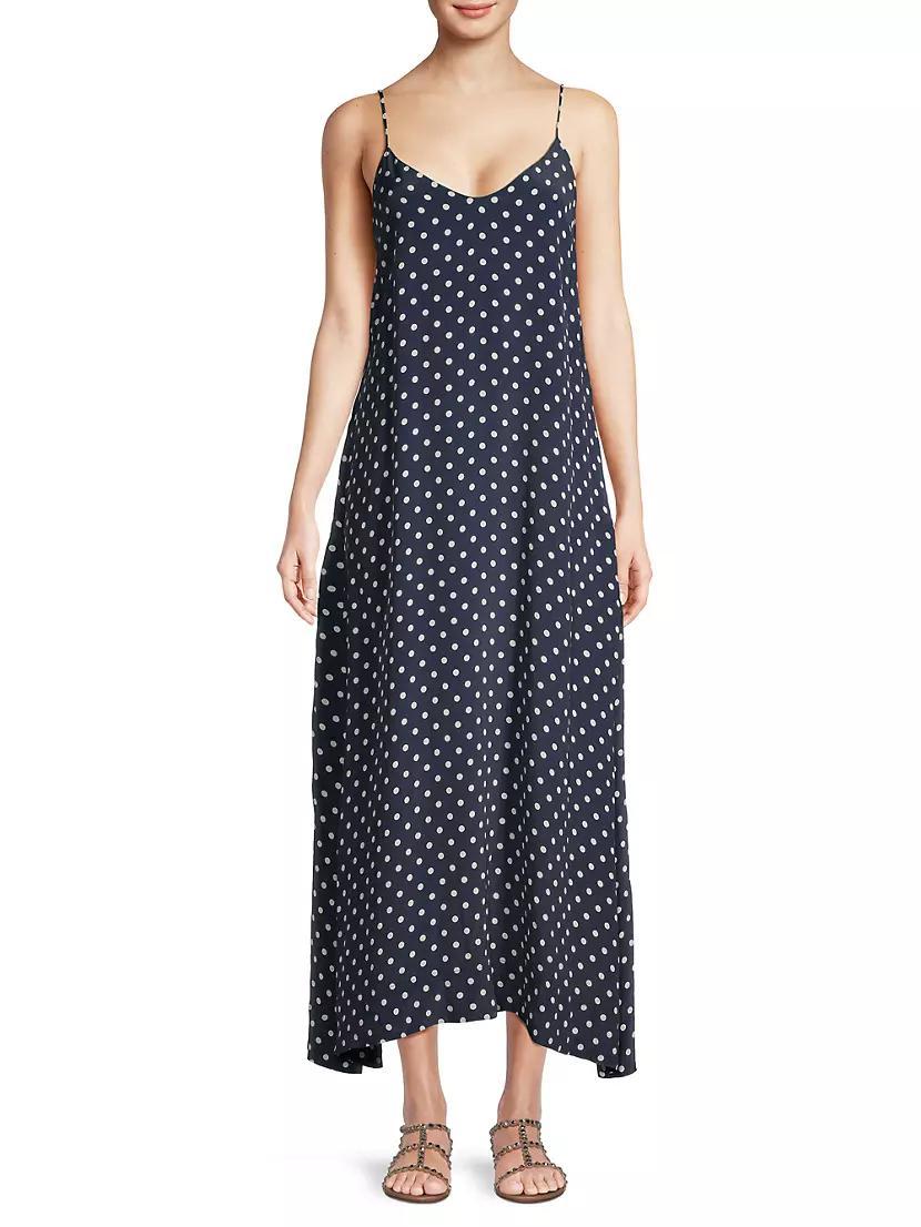 Reva Polka Dot Silk-Blend Midi Slipdress Product Image