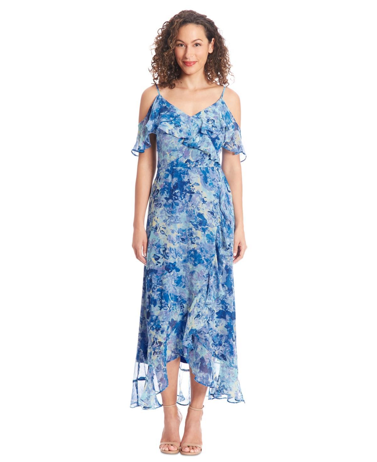 Women's Cold-Shoulder Ruffle Midi Dress product image