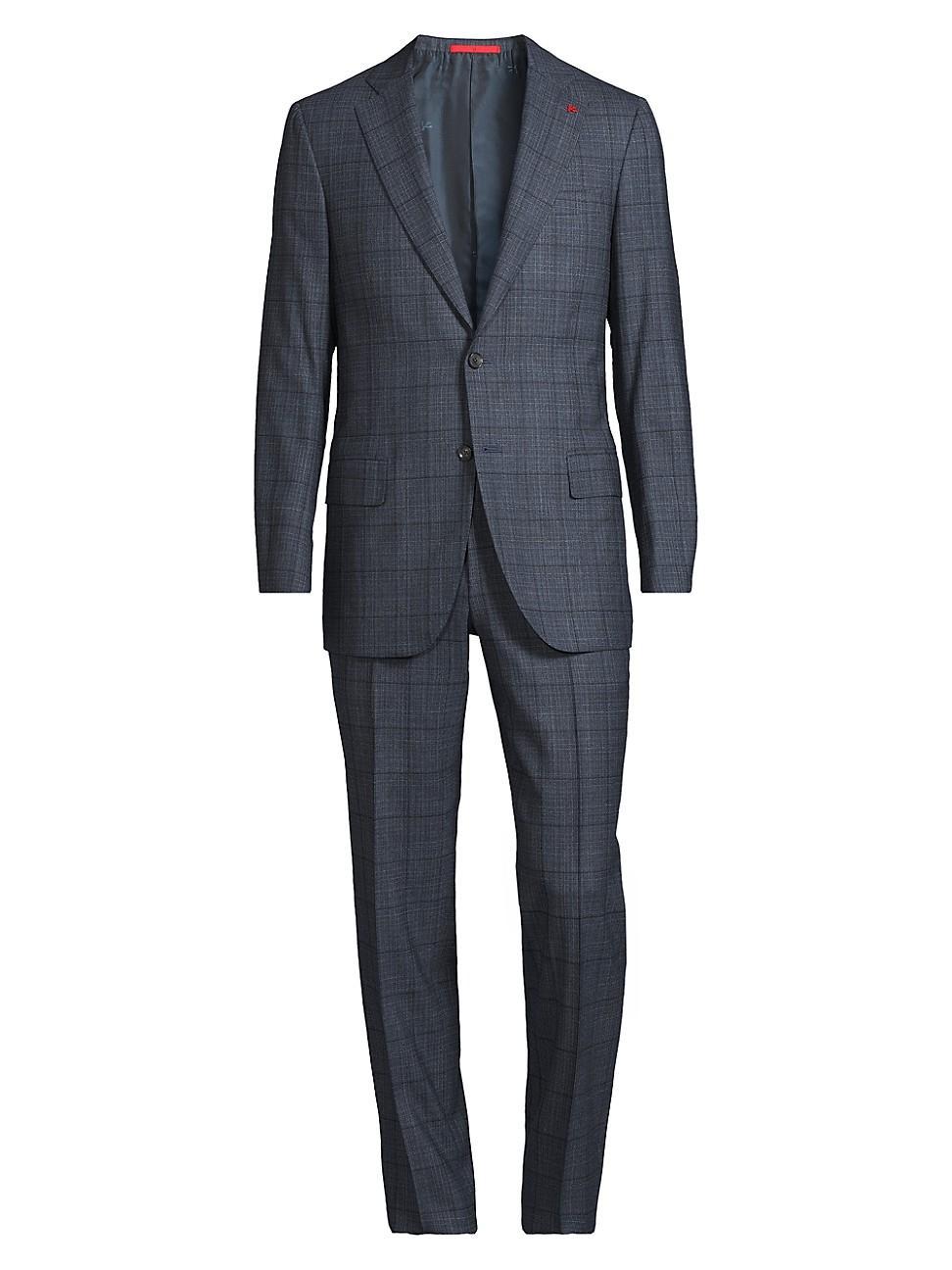 Mens Moulin Comfort Check Stretch Wool Suit Product Image