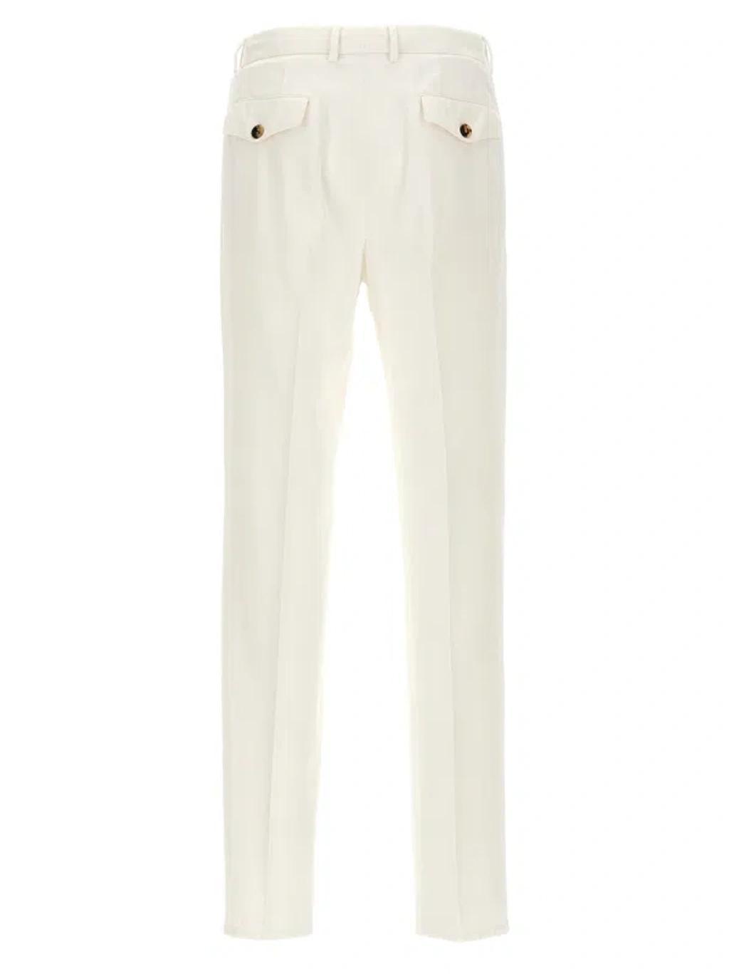 Straight-leg Tailored Trousers In White Product Image