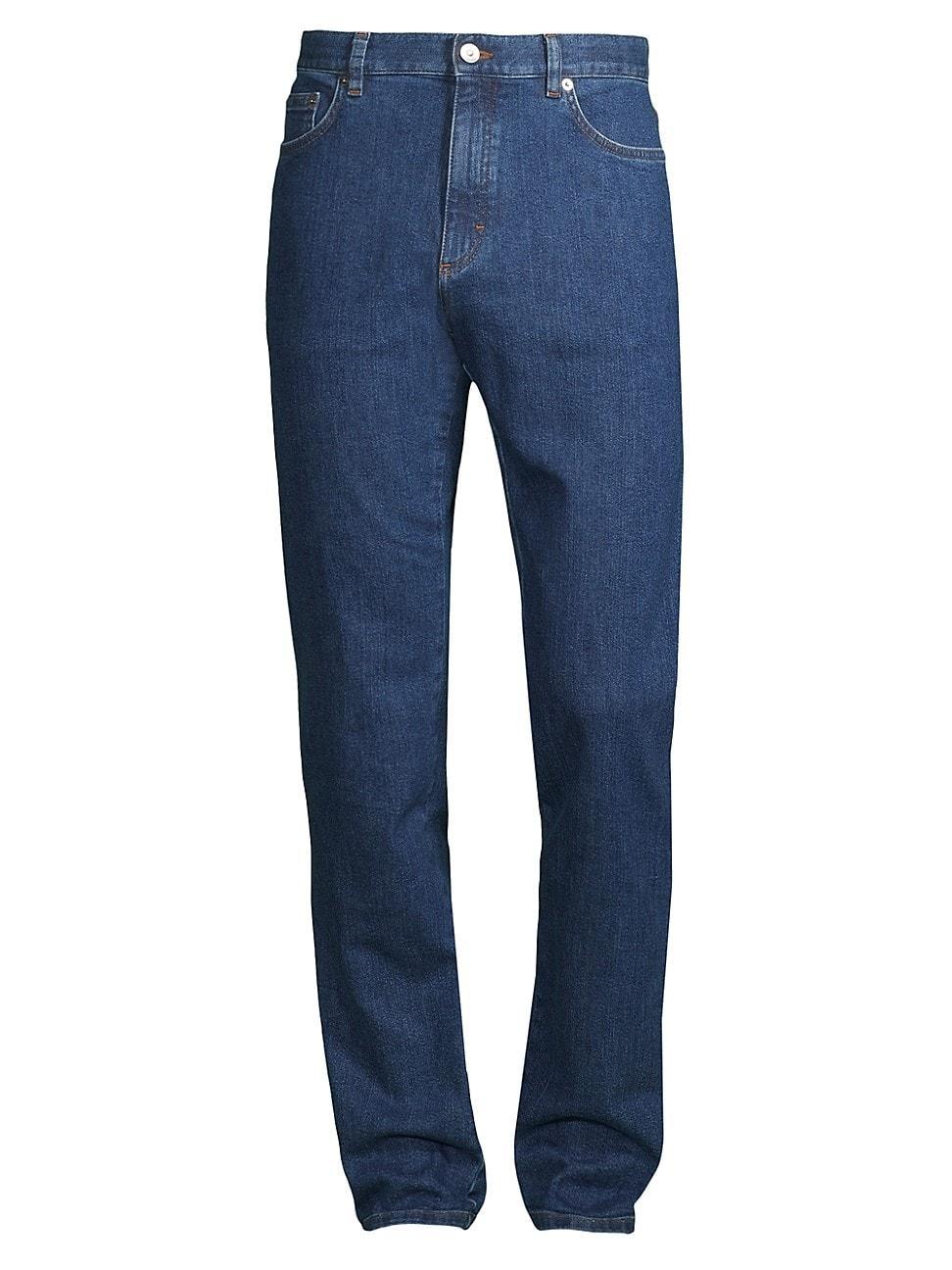 Mens Stonewash Denim 5-Pocket Jeans Product Image