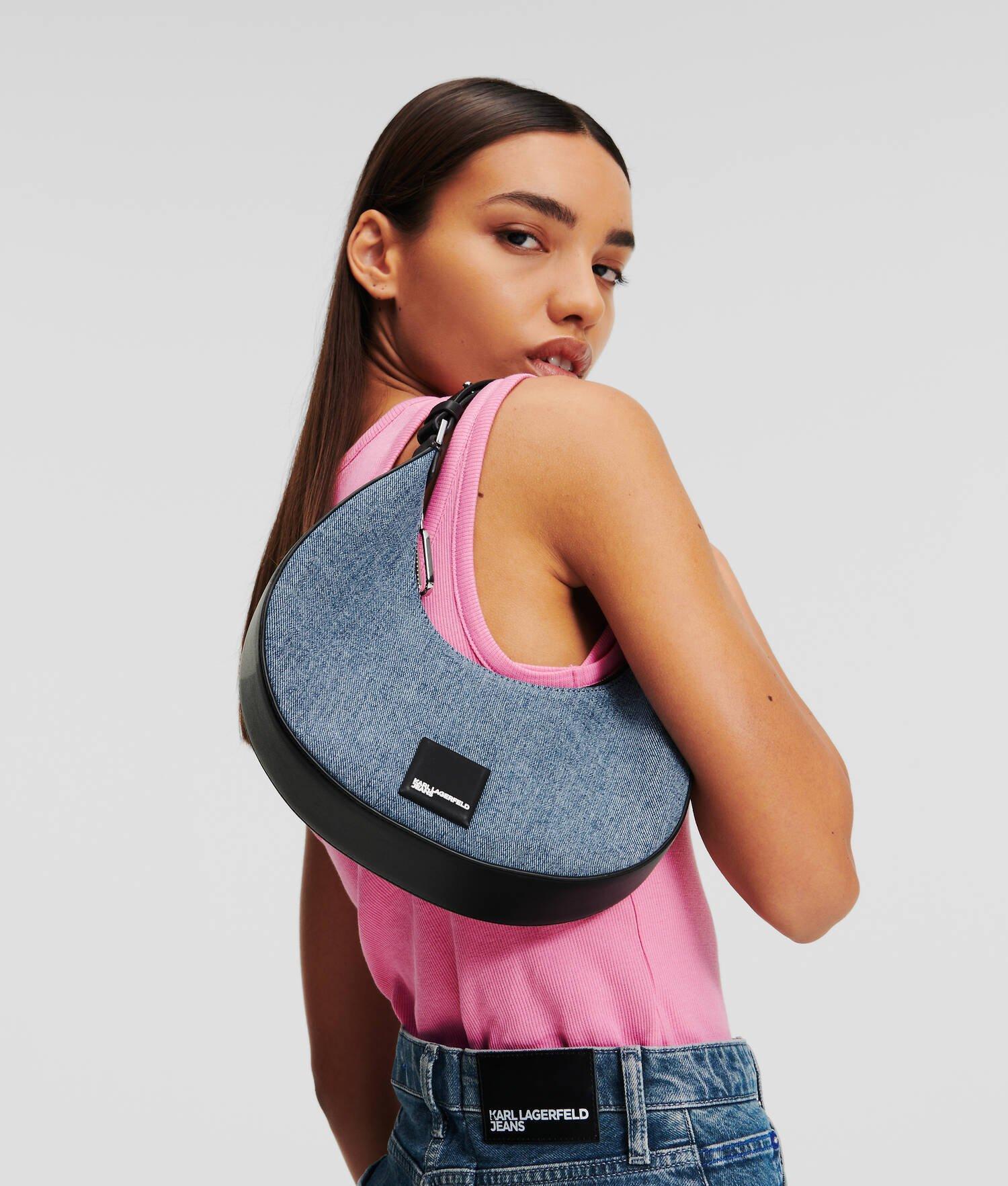 KLJ DENIM SMALL HALF MOON SHOULDER BAG Product Image