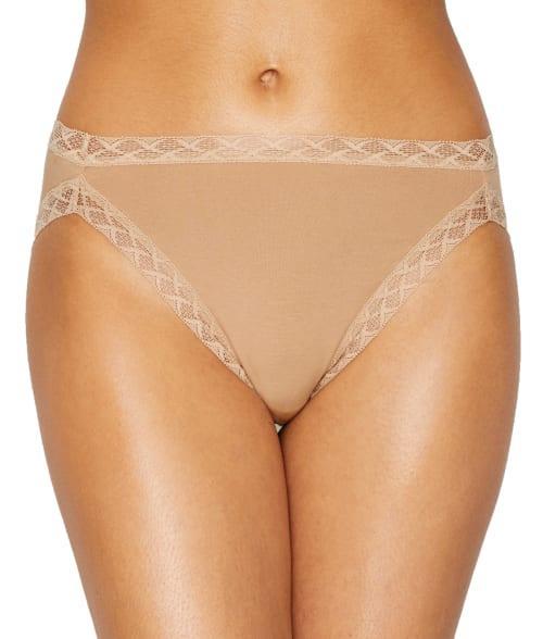 Natori Bliss Lace-Trim Cotton French-Cut Brief Underwear 152058 Product Image