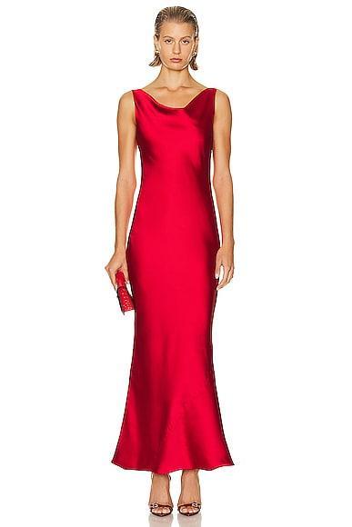 Norma Kamali Maria Gown Red. (also in L, M, S). Product Image