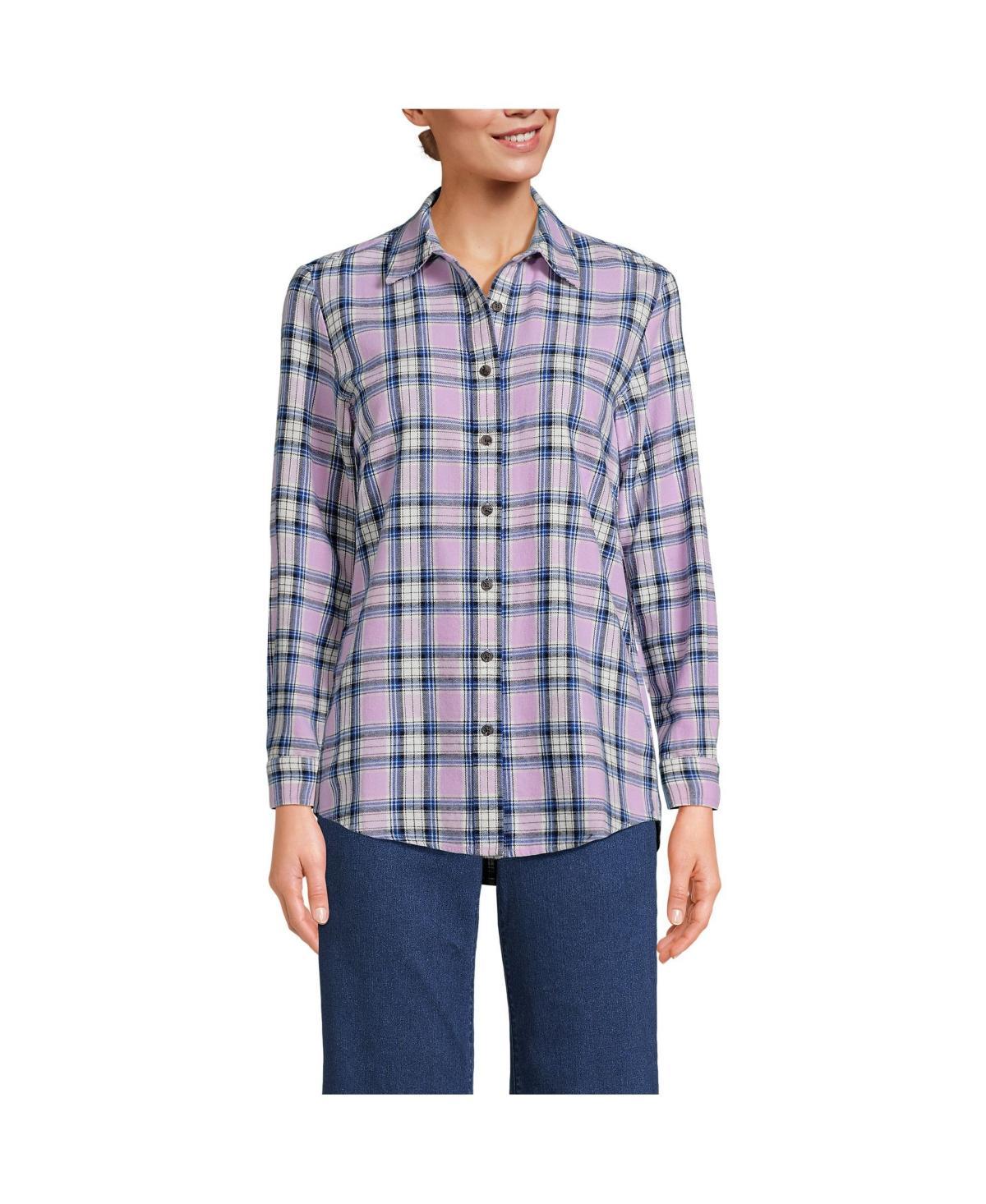 Womens Lands End Flannel Boyfriend Shirt Product Image