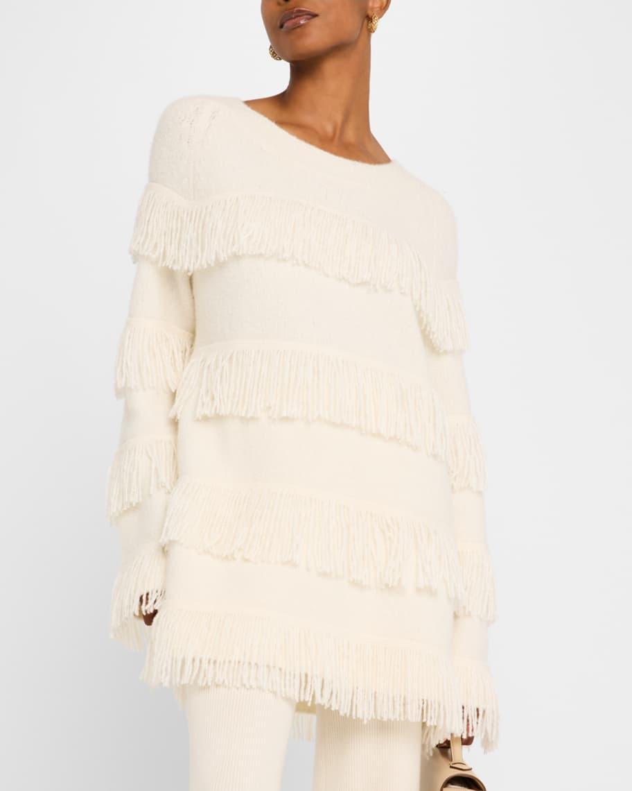 Agneta Fringe-Trim Cashmere Sweater Product Image