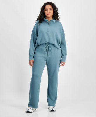 Trendy Plus Size Scuba Wide-Leg Pants, Created for Macy's Product Image