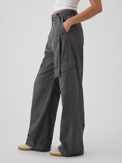 High Rise Cargo Baggy Trousers Product Image