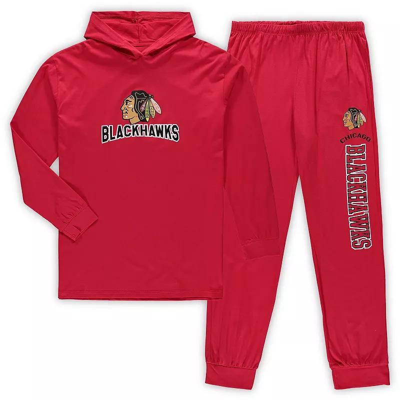 Mens Concepts Sport Chicago Blackhawks Big & Tall Pullover Hoodie & Joggers Sleep Set Product Image