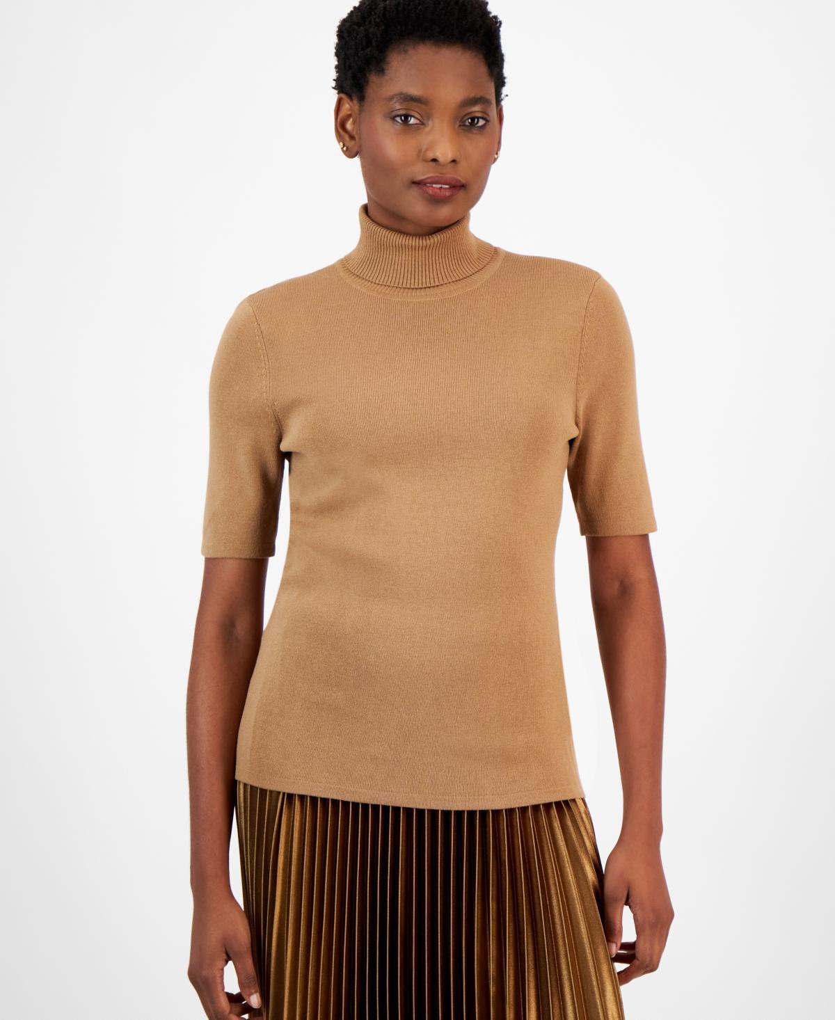 Anne Klein Womens Half-Sleeve Turtleneck Sweater Product Image